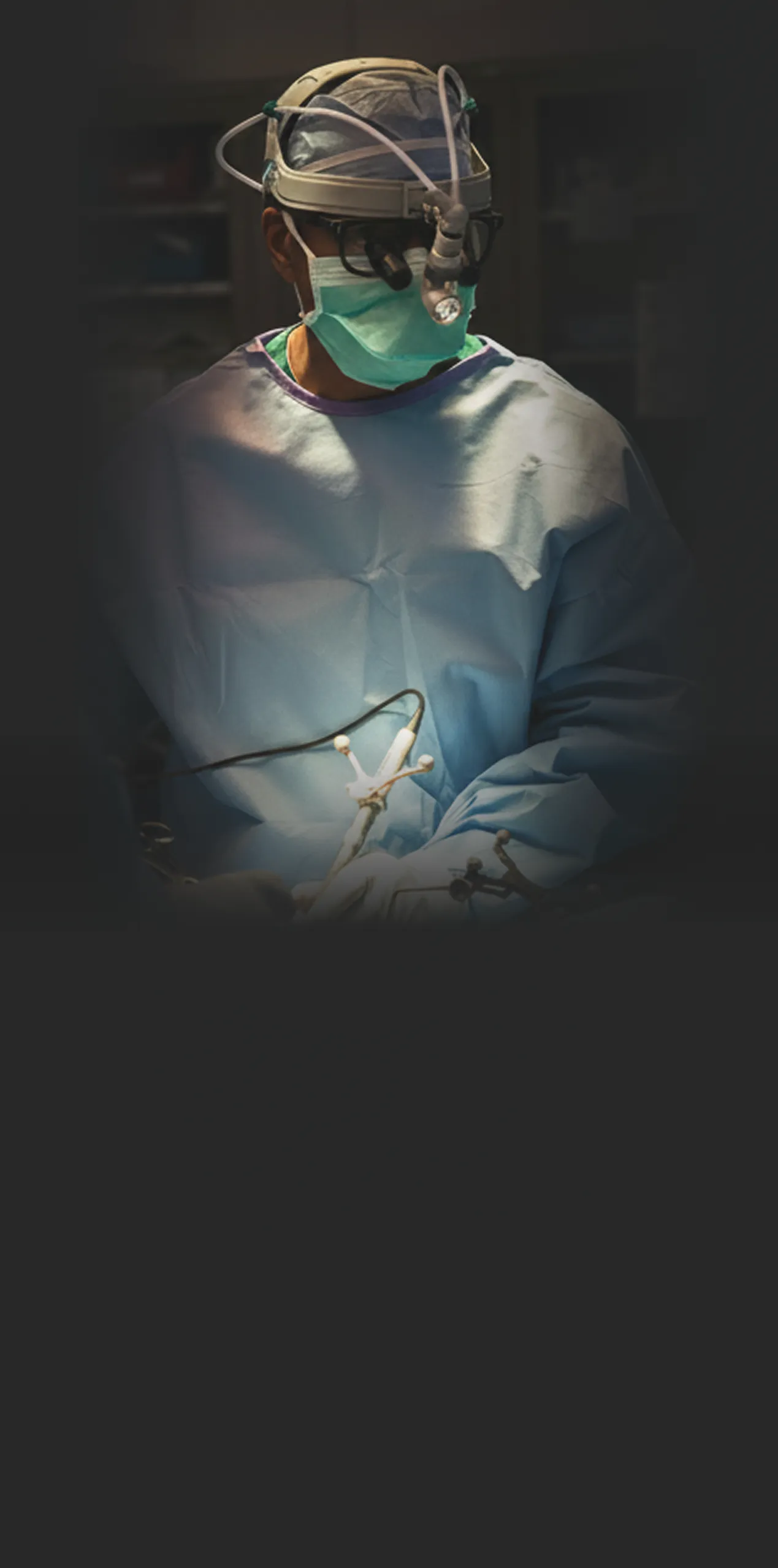 Dr. Larry Shannon performing a brain and spine surgical procedure in the operating room.