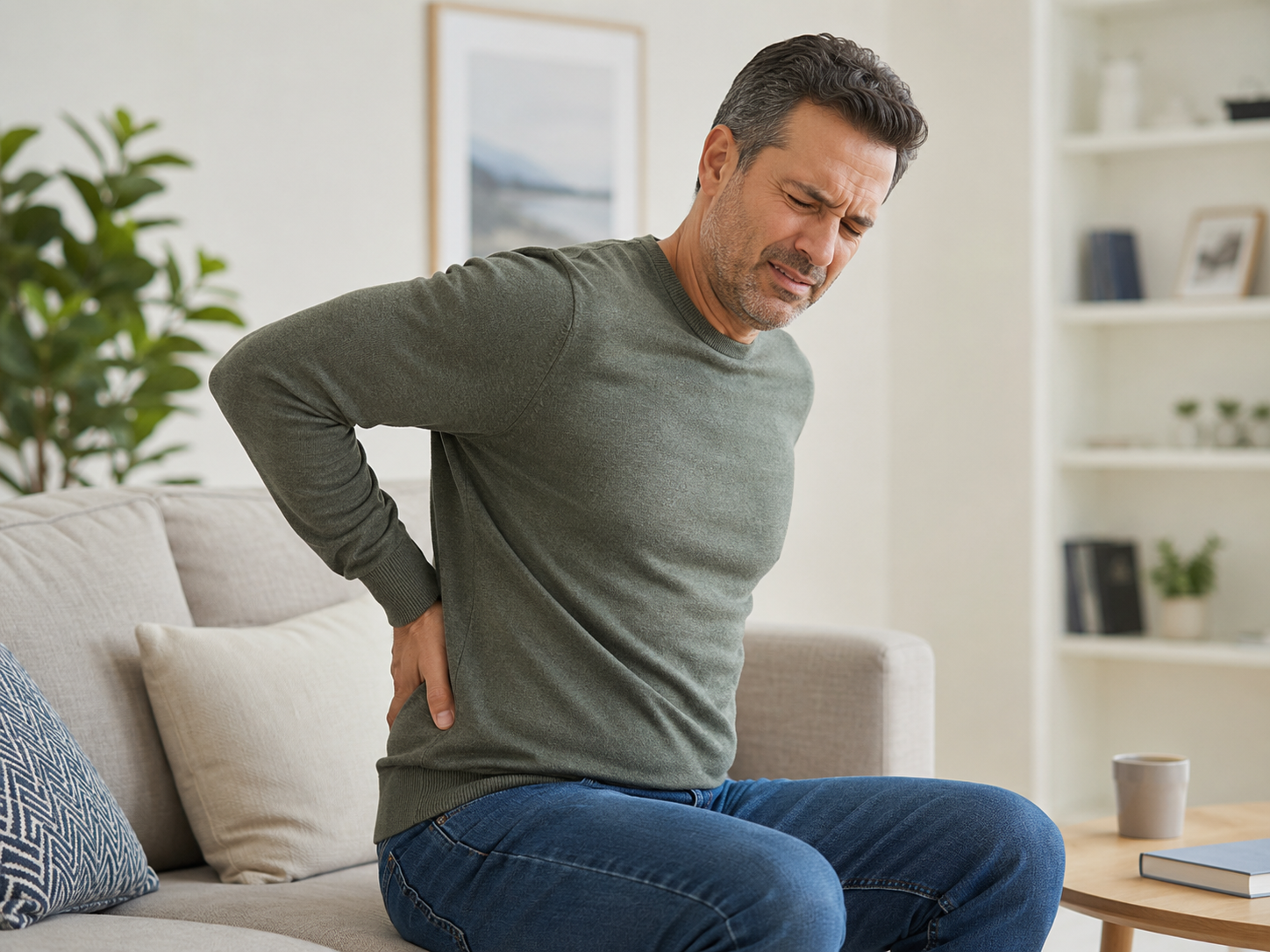 Medical image showing low back pain, lumbar spine evaluation, and neurosurgical treatment planning